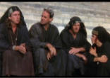 Image of (From left) Eric Idle, John Cleese, Michael Palin and Carol Cleveland present a lesson on natural law in 
