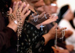 Image of Bishop Ibrahim Ibrahim celebrates Divine Liturgy (Mass) at Sacred Heart Cathedral.