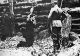 Image of Blessed Miguel pro praying before meeting the Lord through the final loving gift of self called martyrdom