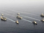 Image of A US carried battle fleet in this file photo. 