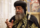 Image of Pope Tawadros II spoke out against Morsi and warned about the collapse of Egyptian society.  