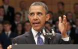 Image of Obama as moral authoritarian. 