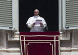 Image of Pope addressing crowd in St. Peter's square during the Angelus.