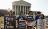 Image of Youth protesters challenge the HHS edict as a violation of their religious freedoms. 