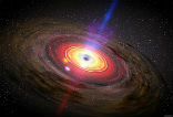 Image of A supermassive black holen like the one in this artist's rendition resides at the heart of our galaxy. 