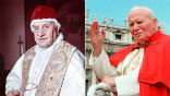 Image of Pope John XXIII and Pope John Paul II will be canonized on April 27, 2014 by popes Benedict and Francis.