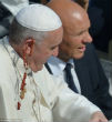 Image of Pope Francis caught a rosary with his ear yesterday. 