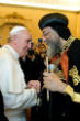 Image of Pope Tawadros II and Pope Francis meet to discuss the persecution of Christians in the Middle East.