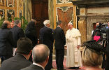 Image of Pope Francis meets with representatives from the Dignitatis Humanae Institute.