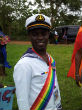 Image of Frank Mugishu, a prominent homosexual activist in Uganda protests against the legislation. Ugandans have the right to self-determination as a society and their laws must be respected. 