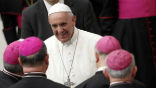 Image of Pope Francis meets with the Congregation of Bishops.
