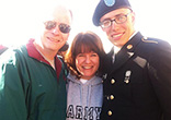 Image of My hubby, Jim, and I with our soldier, Christopher, on Family Day.