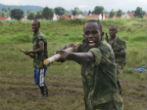 Image of Congolese rebels train for their inevitable clashes. 