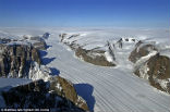 Image of Greenland is covered with ice, which makes it a major contributor to sea level rise, should it melt. 