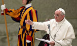 Image of Pope Francis prays for unity between Christians and Palestinians during his visit to the Holy Land.