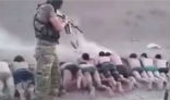 Image of At least 220 men were death marched into the desert and slaughtered by cheering Islamic State terrorists. 