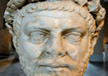 Image of Gaius Valerius Diocles was born sometime around the year 244. He took the Roman throne, persecute the early Christians but give the Church its base structure that survives to this day.
