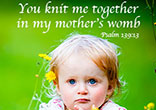 Image of Psalm 139:13-16, A hymnic meditation on God's omnipresence and omniscience.