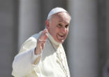 Image of Pope Francis boarding airline.