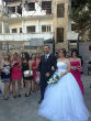 Image of Couple weds despite their church being in ruins.