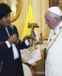Image of Pope Francis appeared stunned by the strange gift.