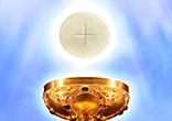 Image of Jesus gives himself to us in the Eucharist as spiritual nourishment because he loves us.