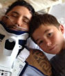 Image of Charlie and David Finlayson pose for a picture at the hospital.

