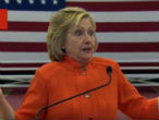 Image of Hillary Clinton jokes about her email server, despite the fact she could face criminal prosecution. 