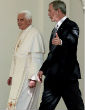 Image of President George W. Bush and Pope John Paul II.