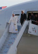 Image of Pope Francis lands safely in New York's JFK International Airport.