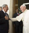 Image of President of Cuba, Raul Castro is releasing 3,500 prisoners as a gesture of goodwill towards Pope Francis. 