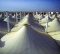 Image of Thousands of fireproof tents stand empty in Saudi Arabia while Syrian refugees remain homeless.