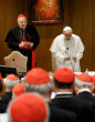 Image of Pope Francis warns bishops about the conspiracy theories revolving around the upcoming synod.