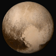 Image of The New Horizons image of Pluto. Far from being a boring, icy world with few features, Pluto is a surprisingly complex world full of surprises. 
