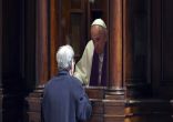 Image of Pope Francis receiving Confession