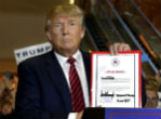 Image of Trump holds his loyalty pledge to the RNC, vowing not to run as an independent. However, the RNC has not been very loyal in return. 