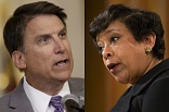 Image of Federal Attorney General Loretta Lynch and North Carolina Governor McCrory