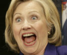 Image of Hillary Clinton has been given a crown she doesn't deserve, based on votes she hasn't yet received. 