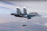 Image of Two Russian fighter bombers made strikes against an Allied base in Syria. 