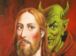 Image of Ancient tablet call for Christ and Antichrist.
