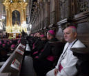 Image of Pope Francis addresses the bishops of Poland in Krakow. 
