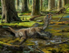 Image of 'Tongtianlong limosus' was stuck in the mud, 66 million years ago. Sadly, the creature was unable to free itself and died a miserable death. 