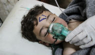 Image of A boy clings to life following exposure to toxic nerve gas.