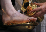 Pope Benedict XVI, the Vicar of Christ, washes the feet of Christ's disciples Image of Pope Benedict XVI, the Vicar of Christ, washes the feet of Christ's disciples
