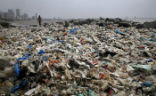 Image of The sea of trash was so deep, a person could drown in it. 