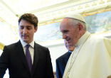 Image of Pope Francis met with Canadian Prime Minister Justin Trudeau.