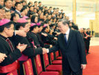 Image of Yu Zhengsheng meeting with Church officials in 2016.
