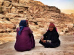 Image of Bedouin women in Jordan. The Bedouin still live much as they have for centuries. 