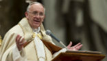 Image of Pope Francis says you need to go to Mass!