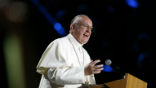 Image of Pope Francis spoke about human rights and the need for stable relationships. 